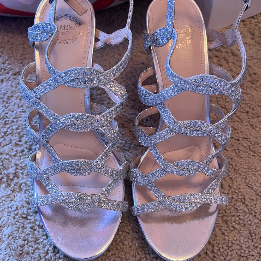 Rhinestone stiletto heels 4 inch heel 9.5